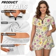 thumbnail image 5 of Uorisanigo Hippie Flower Couples' Golf Outfits Men Zipper Shirt Size S Short Sleeve Golf Casual Workout Cool Tops and Womens Golf Dress with Shorts Short Sleeve Tennis Sports Dresses, 5 of 8