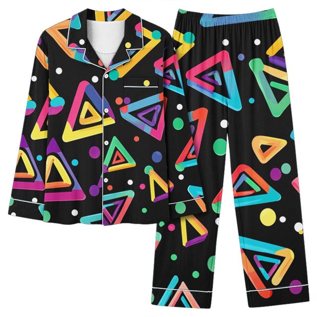 Tnhcen Women Cozy 2 Piece Pjs Long-Sleeved Button Front Pajama Set Pockets Home Clothes