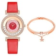 thumbnail image 1 of Leather Strap Watch Strap Leather Linjie Ladies Fashion Quartz Watch Leather Strap Watch Analog Watch Set, 1 of 5