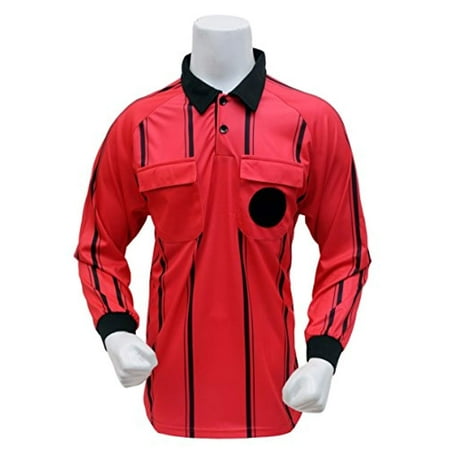 Soccer Referee Jersey Long Sleeve (Red, Youth
