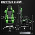 thumbnail image 4 of GTPLAYER Gaming Chair with Footrest and Ergonomic Lumbar Massage Pillow Faux Leather Office Chair, Green, 4 of 5