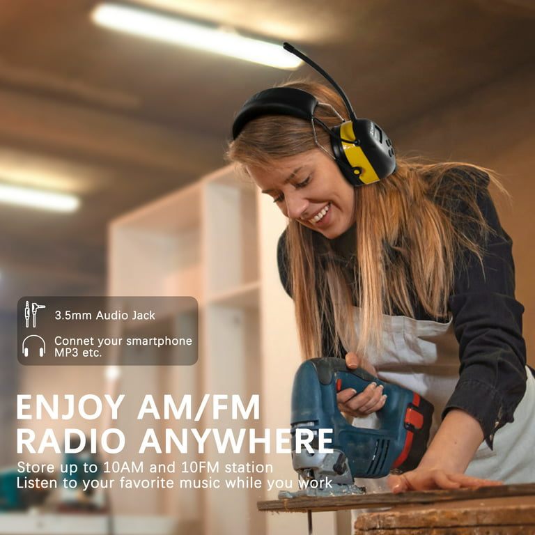 Forvirre Gennemsigtig mode ZOHAN EM042 AM/FM Radio Headphone with Digital Display, Ear Protection  Noise Reduction Earmuffs - Walmart.com