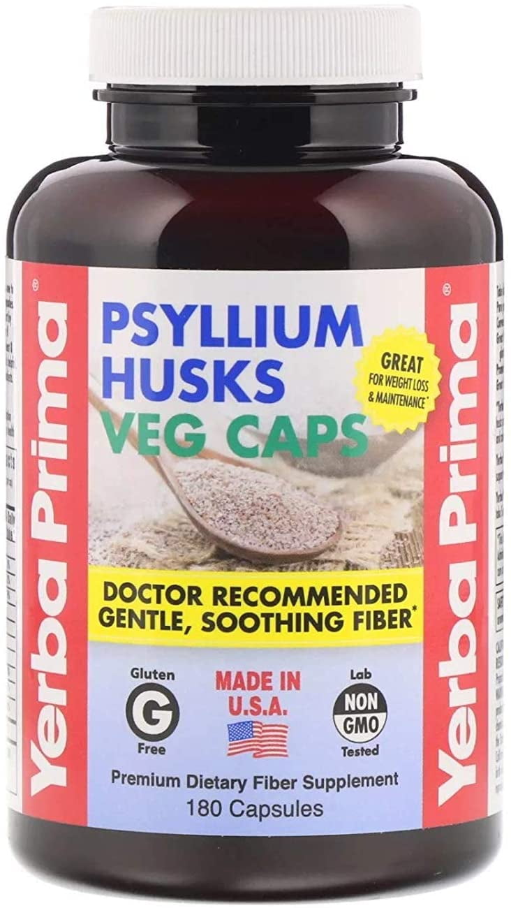 Yerba Prima Psyllium Husk, 180 Veggie Capsules