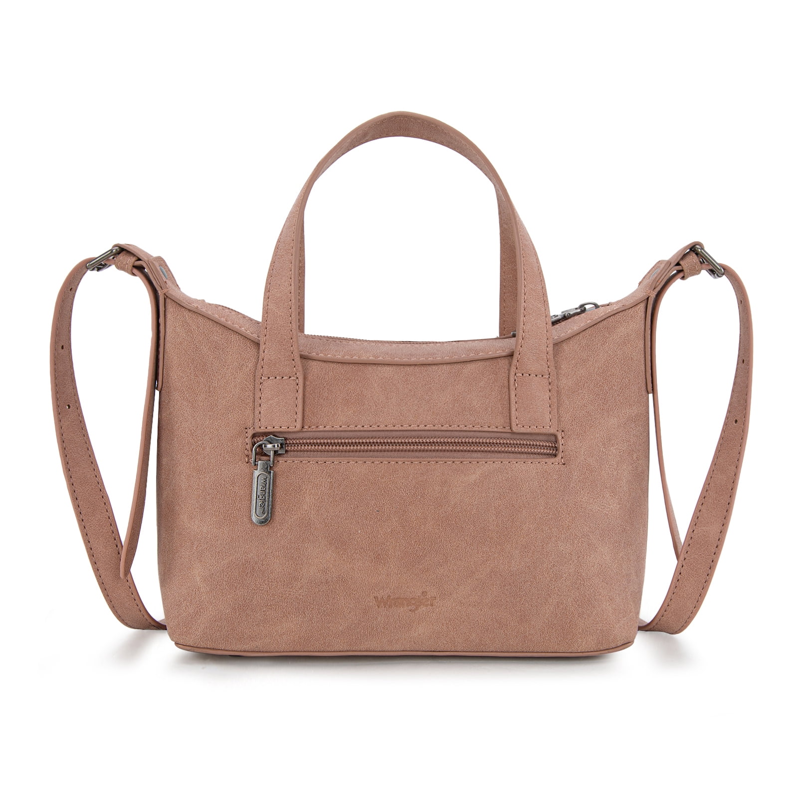 Wrangler Tooled Aztec Small Crossbody Handbag for Women Stylish Handle Bag Designer Top-Handle Crossbody Bags, Dark Pink