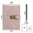 thumbnail image 5 of WEMATE Diary with Lock, A5 Vintage Lock Journal Notebook with Pen & Gift Box, Diary Book, 8.6x5.8inch, Pink, 5 of 8
