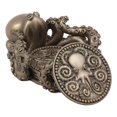thumbnail image 1 of Ebros - Posavasos de resina con acabado en bronce, diseño náutico gigante de pulpo Kraken con 4 posavasos redondos, juego de decoración de mesa, estatua de fantasía mítica, 1 of 1