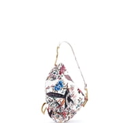 Saddle Handbag with Strap Printed Leather Medium By Rebag