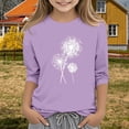 thumbnail image 2 of HIPYLO Graphic Sweatshirt for Girls 3/4 Length Sleeve Hawaiian T Shirt Loose Pullovers Tops Crewneck Floral Patterned T Shirts for Kids Teens Soft Three Quarter Sleeve Blouses, 2 of 5