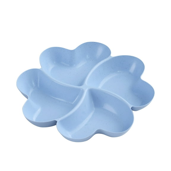 JoyMoreHome Divided Serving Tray, Appetizer Sectioned Platter, Dessert Serving Dish, Reusable Plastic Snack Plates, 4 Compartment for Chips and Dip Veggies Candy Nut Fruit