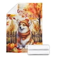 thumbnail image 2 of Happy Thanksgiving Corgi Give Thanks Fall Beanie Scarf Welcome Cozy Fleece Blanket Welsh Corgi Dog Lover Gifts Idea Warm Soft Throw Blanket - 00020, 2 of 5