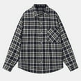 thumbnail image 2 of Mens Flannel Plaid Shirt Casual Lightweight Jacket Lapel Button Up Shackets Outerwear Fall Spring Clothes (XL, Black 01), 2 of 4
