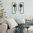 thumbnail image 2 of HELLOYOUNG 15.7 inch 2pcs Black Metal Wall Art Set Outdoor Decorations Wall Hanging for Living Room/office Metal Wall Decor Strong artistic sense, 2 of 19