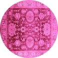 thumbnail image 1 of Ahgly Company Indoor Round Oriental Pink Traditional Area Rugs, 5' Round, 1 of 4