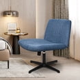 thumbnail image 6 of Celtoss Criss Cross Home Office Chair, Armless Swivel Task Computer Chair, in Fabric, Vanity Style, Blue, 6 of 10