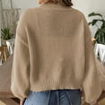 thumbnail image 5 of Stichou Womens Oversized Cardigan Sweaters Trendy Open Front Long Lantern Sleeve Chunky Knit Sweater Khaki XL, 5 of 5