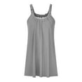 thumbnail image 5 of Sundresses for Women Sleeveless Scoop Neck Loose Fit Flowy Mini Dress Summer Beach Vacation Dress Swimsuit Cover Up, 5 of 6
