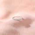 thumbnail image 3 of 2mm 925 Sterling Silver Wedding Band Cubic Zirconia Half Eternity Stackable Engagement Ring Size 3-13, 3 of 5