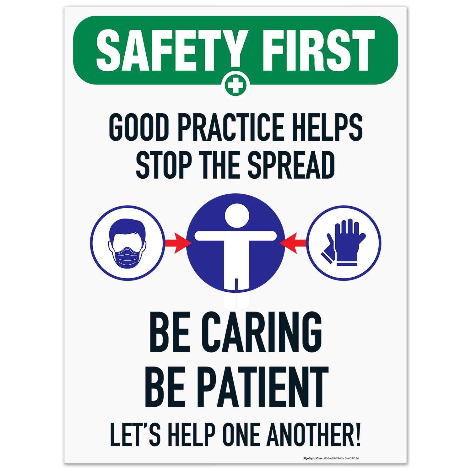 Please Wear Mask Sign, Social Distancing Business Safety First, 18x24 ...