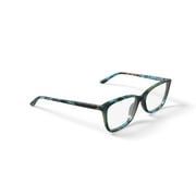 Walmart Women's MC015 Jasmine Square Prescription Eyeglasses with Case, Green Tortoise