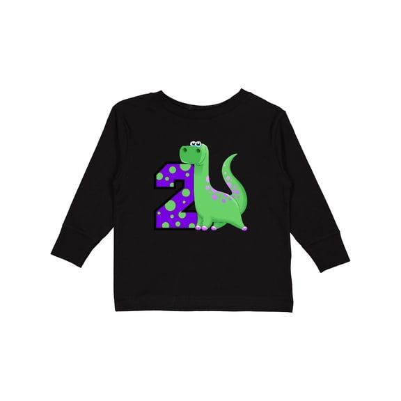 Inktastic 2nd Birthday Dinosaur Boys Long Sleeve Toddler T-Shirt