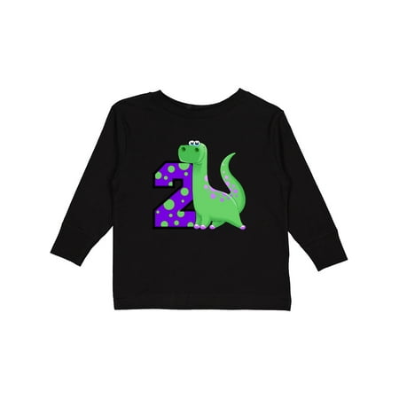 

Inktastic 2nd Birthday Dinosaur Gift Toddler Boy Girl Long Sleeve T-Shirt