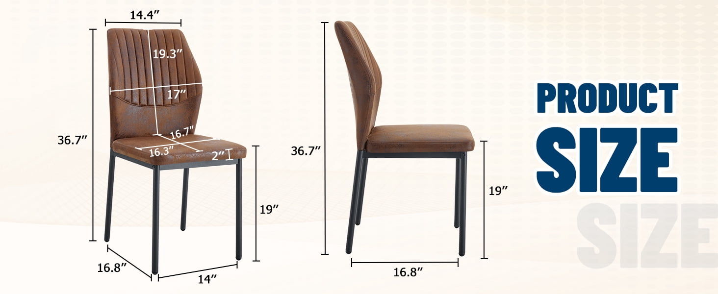 Noble House Light Luxury Chair - A set of 4 comfortable brown technology fabric dining chairs