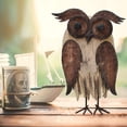 thumbnail image 5 of Wood Bird Figurine Home Decor Accent, Rustic Bird Statue Tabletop Decoration Owl Decor for Living Room Bedroom Office Decoration, Abstract Bird Figurine Spring Summer Autumn Decor (Rust Color A), 5 of 7