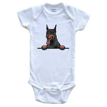 

Doberman Dog Breed Cute One Piece Baby Bodysuit v2 3-6 months white