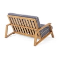 thumbnail image 6 of Reyna Outdoor Acacia Wood 4 Seater Chat Set with Cushions, Teak, Dark Gray, 6 of 12