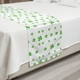 thumbnail image 2 of Shamrock Bed Runner, Saint Patrick Day Theme with Clover Leaf Royal Irish Tradition Classic Pattern, Decorative Accent Bedding Scarf for Hotels Homes and Guestrooms, Queen, Green White, by Ambesonne, 2 of 2