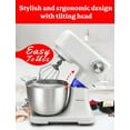 thumbnail image 5 of Betty Crocker Stand Mixer, 3.7-Qt Electric Mixer with 10 Speeds, Kitchen Mixer with Dough Hook, Whipping Whisk & Flat Beater with Scraper, Kitchen Appliances with Anti-Splash Cover & Stainless Steel M, 5 of 8