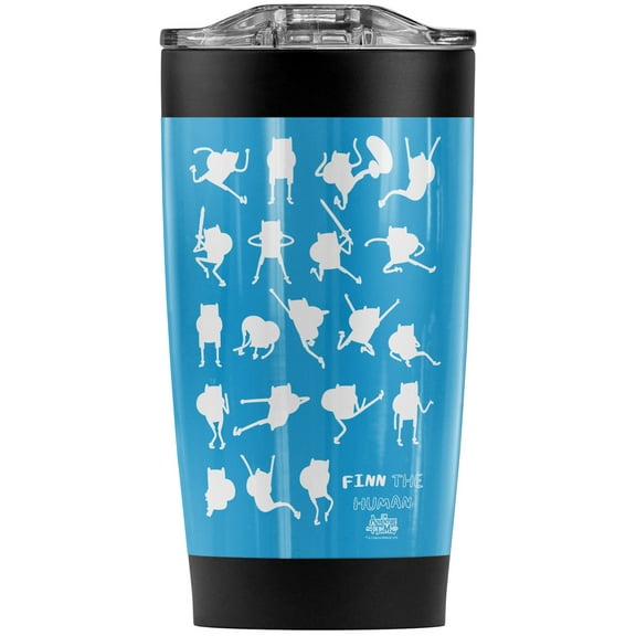 Adventure Time/Finn The Human Stainless Steel Tumbler 20 oz Coffee Travel Mug/Cup, Vacuum Insulated & Double Wall with Leakproof Sliding Lid | Great for Hot Drinks and Cold Beverages