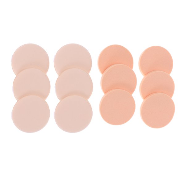 HEALEEP 12Ud Puff Redondo De Esponja Para Maquillaje Con Material Resistente Ideal En Casa O Salón