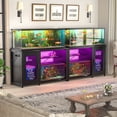 thumbnail image 4 of Homieasy Heavy Duty 55-75 Gallon Aquarium Stand with Power Outlets, LED Light & Storage Cabinet - Reversible Metal Fish Tank Stand, 880LBS Capacity,Black, 4 of 6