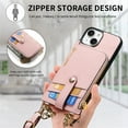 thumbnail image 4 of ELEHOLD Wallet Crossbody for iPhone 15 Pro Case,Independent Card Holder PU Leather Case with Detachable Crossbody Strap Zipper Purse Shockproof Cover for Women Girls for iPhone 15 Pro,Pink, 4 of 7