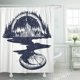 thumbnail image 1 of ABPHQTO Río de estrellas fluye desde las montañas y tatuaje de brújula Espacio infinito Meditación Juego de cortinas de ducha de baño impermeables 165x180 cm ABPHQTO PKNMT66x72Shower-10336, 1 of 2