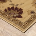 thumbnail image 2 of 10' X 13' Ivory Green Brown Blue And Rust Floral Power Loom Stain Resistant Area Rug, 2 of 3