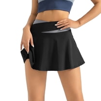 MIXUE Skirts For Women Summer Solid Color Elastic High Waist Casual Yoga Mini Tennis Skirt Sportswear,Black,M