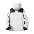 thumbnail image 4 of WTOBBY Men's Colorblock Outdoor Jacket, Unisex Loose Fit Hiking Camping Rain Coat, Windproof Water Resistant Mountaineering Jacket with Hood for Trekking Travel,White L, 4 of 4