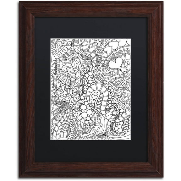 Trademark Fine Art "Mixed Coloring Book 62" Canvas Art by Kathy G. Ahrens, Black Matte, Wood Frame