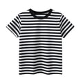 thumbnail image 1 of Children's Summer Striped Round Neck Top Short Sleeved T-shirt, 1 of 3
