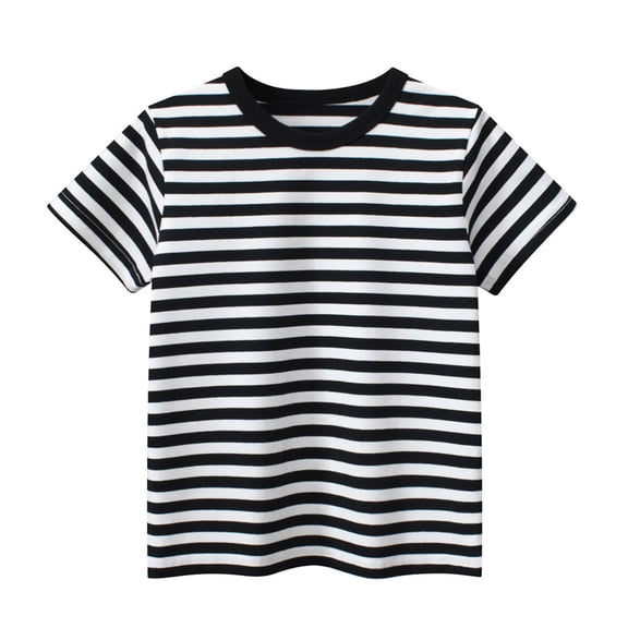 Kids Striped T-Shirt, Tee, Short Sleeve Crew Neck, for Summer Wear and Everyday Wear, Kids Clothing | CSEONE