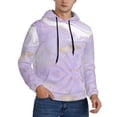 thumbnail image 2 of Kdxio Lavender Glitter Foil Stripes Print Mens Casual Hooded Collar Drawstring Hoodies Pullover Sweatshirts Casual Long Sleeve Shirts-X-Large, 2 of 7