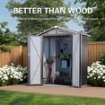 thumbnail image 5 of 5 x 3 FT Outdoor Storage Shed, Metal Garden Tool Shed with Slooping Roof, Lockable Doors, All-Weather Bike Shed Easy to Assemble for Backyard, Patio, Lawn, Grey, 5 of 8
