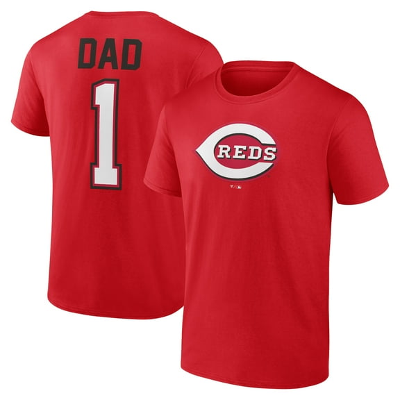 Men's Red Cincinnati Reds Father's Day #1 Dad T-Shirt