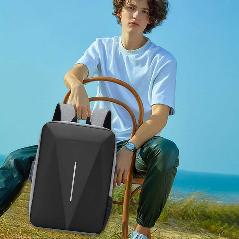 YOLOKE Anti Theft Hard Shell Backpack Expandable Slim Business Travel Laptop Backpack for Men Water Resistant Black Laptop Bag Gray Walmart