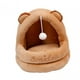 thumbnail image 4 of Lindo nido para gatos semicerrado, cama para gatos, casa suave con pelota de juego, sofá cama cálido para mascotas, cama para dormir para perros peque marrón, 4 of 8