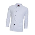 thumbnail image 4 of Chaqueta de chef otoño invierno transpirable camarero ropa de camarera ropa de trabajo para hombres chef 2XL, 4 of 8