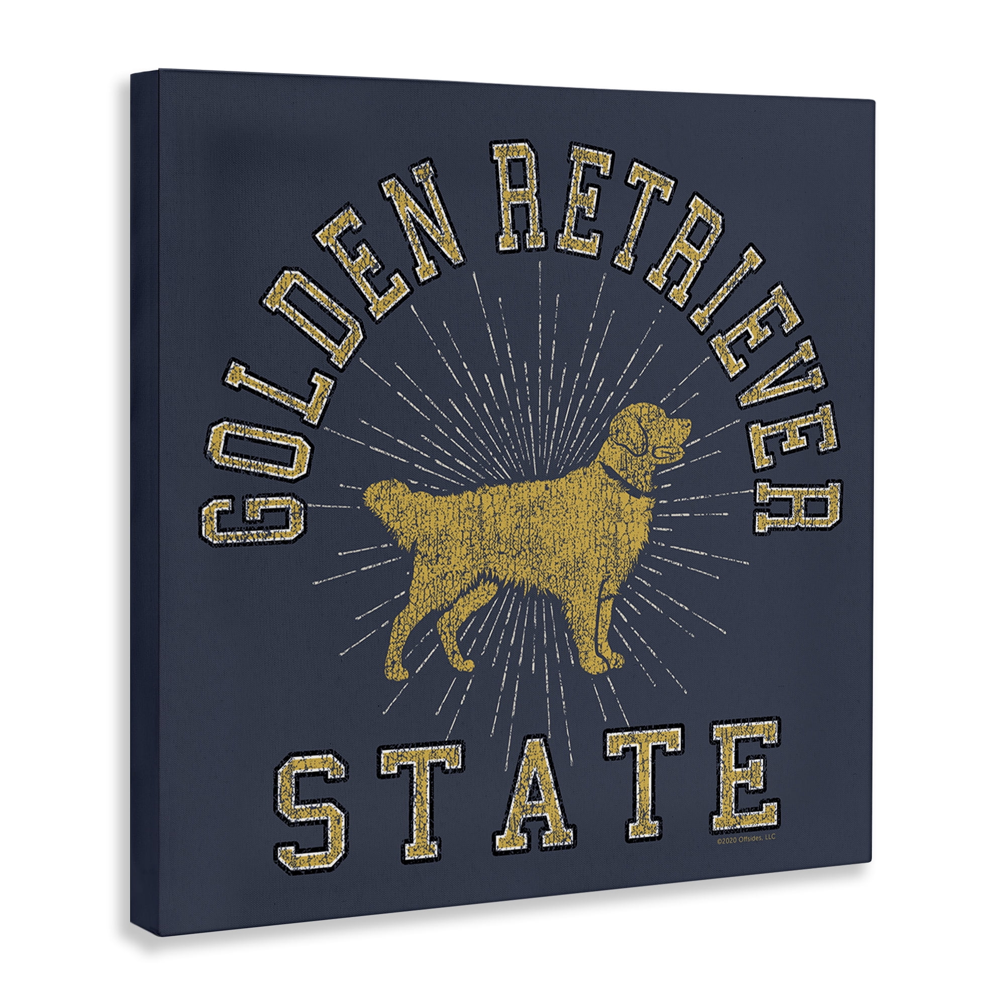 Stupell Industries Golden Retriever State Novelty & Humor Painting Wrapped Canvas Art Print Wall Art, 36 x 36