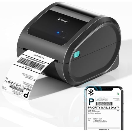 Bluetooth Shipping Label Printer 4x6 - D520BT Thermal Label Printer for Small Business, Thermal Printers with Built-in Label Holder, Compatible with USPS, Tiktok,